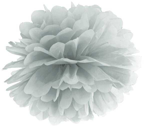 PartyDeco Popierinis Pom-Poms, 25cm, Spalva: Sidabrinė