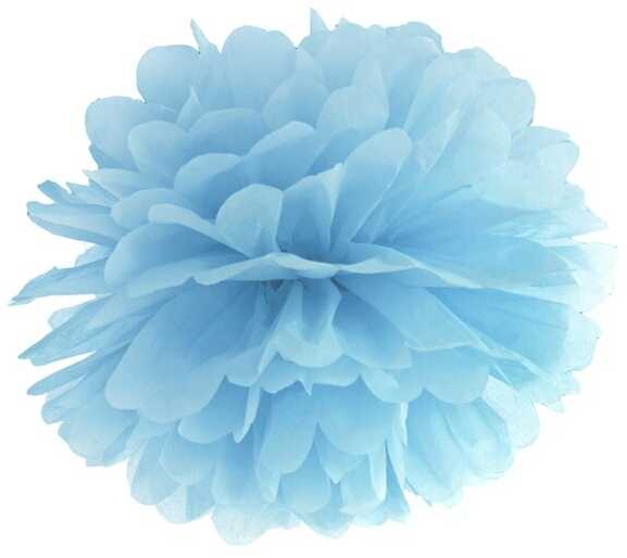 PartyDeco Pomponas melsvas 35 cm