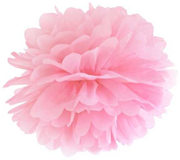 PartyDeco Popierinis Pom-Poms, 35cm, Spalva: Šviesiai rausva