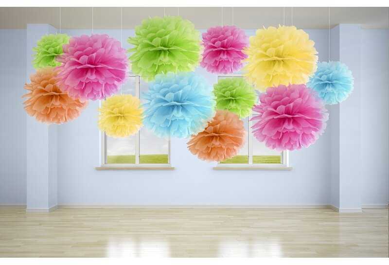 PartyDeco Popierinis Pom-Poms, 35cm, Spalva: Auksinė