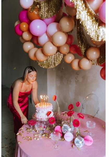 PartyDeco Rišami balionai 33cm, kūnos spalvos nude