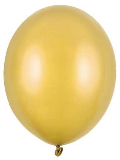 PartyDeco Stiprūs balionai Auksiniai, blizgūs 30 cm, 50vnt