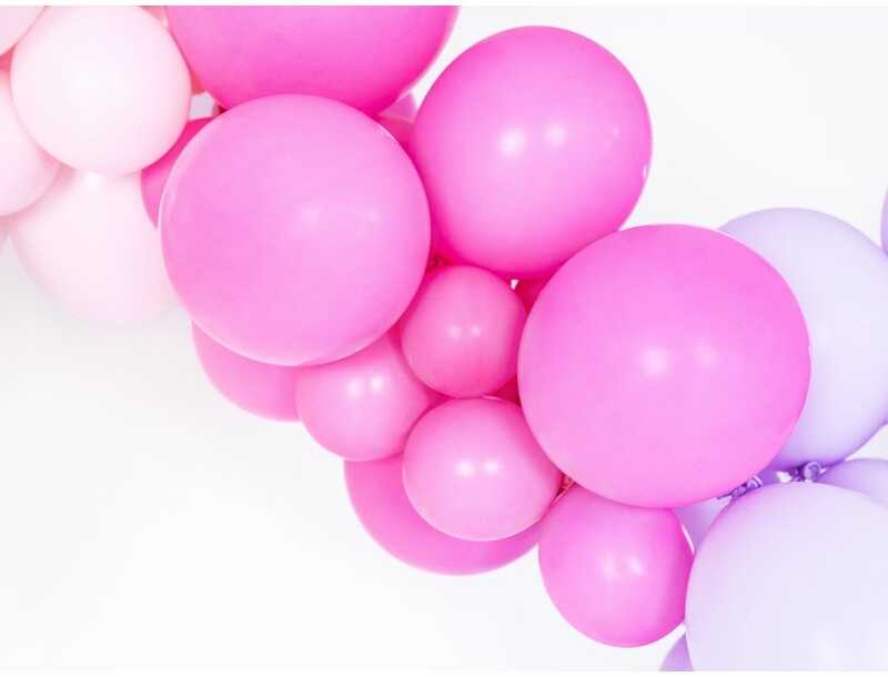 PartyDeco Stiprūs balionai Fuksijos spalvos 30 cm, 50vnt