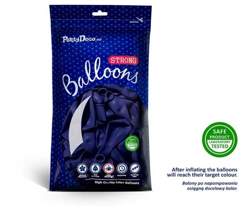 Mėlyni lateksiniai balionai 30 cm pakuotėje