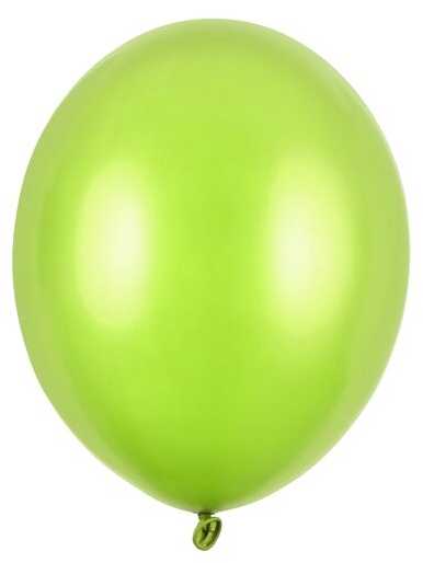 PartyDeco Stiprūs balionai Laimo žalumo, blizgūs 30 cm, 50vnt