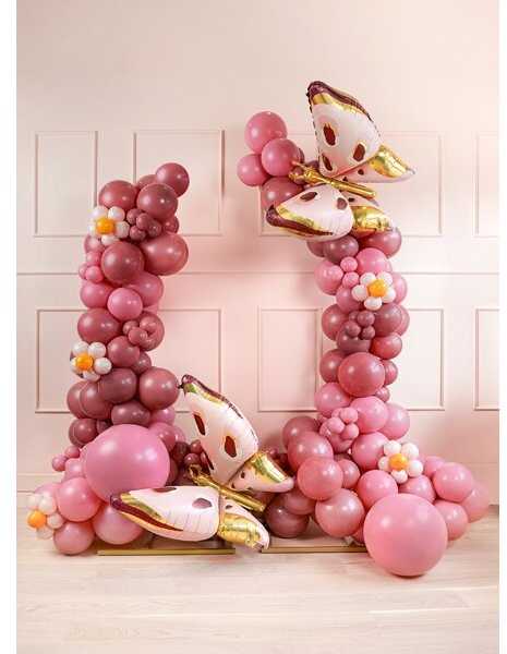 PartyDeco Stiprūs balionai Laukinės Rožės spalvos 30 cm, 50vnt
