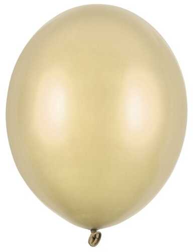 PartyDeco Stiprūs balionai Šalto aukso spalvos 30 cm, 100vnt