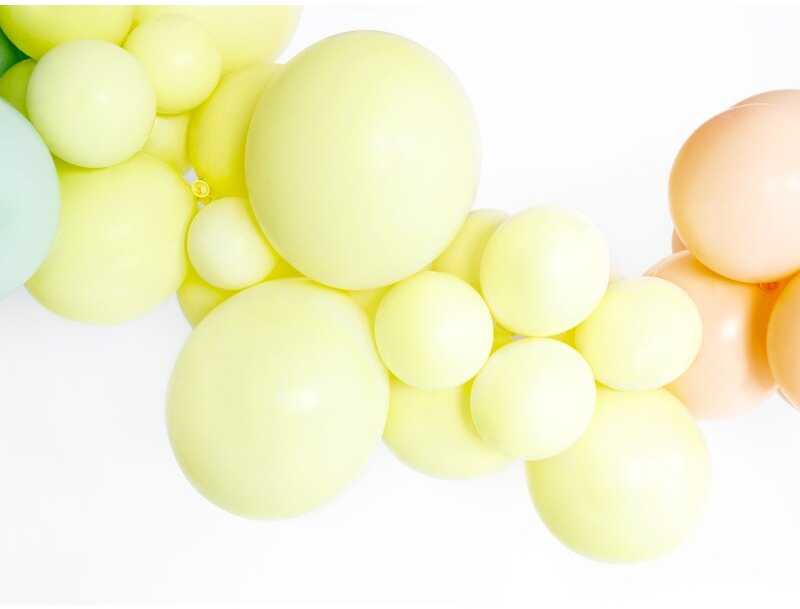 PartyDeco Stiprūs balionai Šviesiai geltoni 30 cm, 50vnt