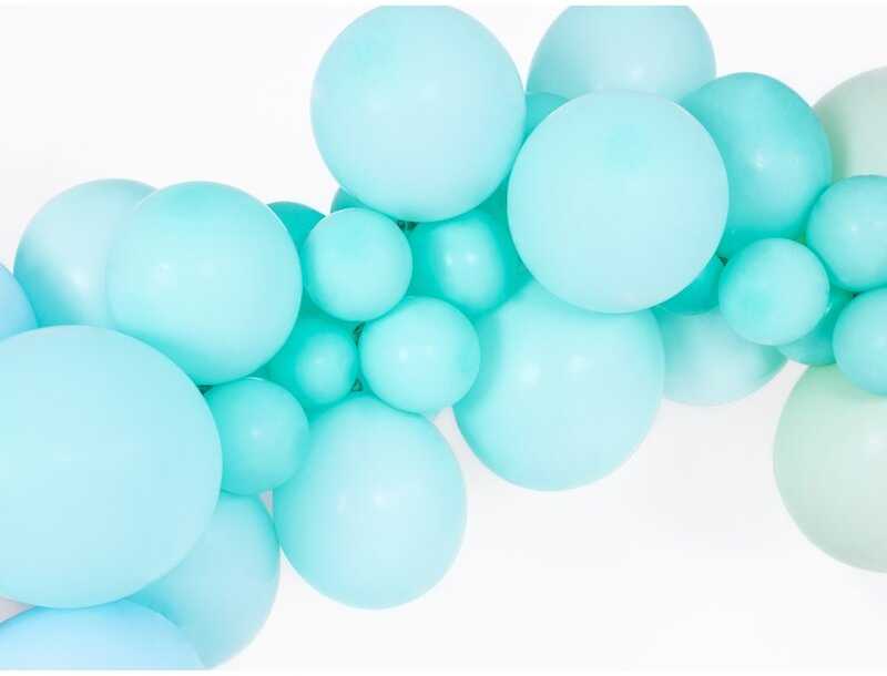 PartyDeco Stiprūs balionai Šviesiai mėtiniai 30 cm, 50vnt