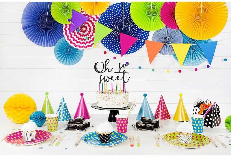 PartyDeco Šventinės kepurėlės "Taškiukai" 6vnt