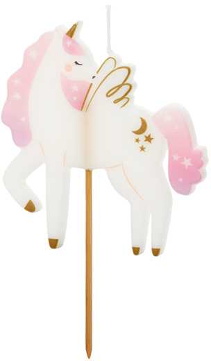 PartyDeco Torto žvakutė Vienaragis 9 cm