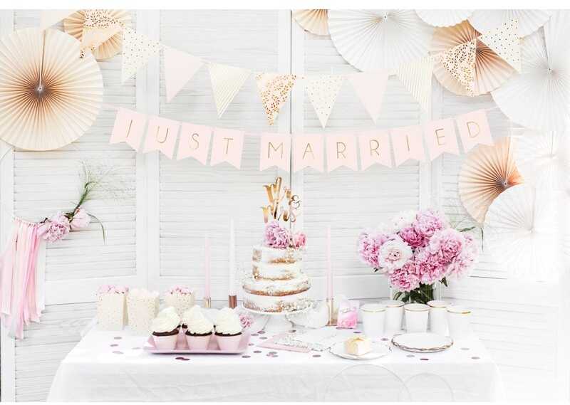 PartyDeco Trikampiukų girlianda Rausva