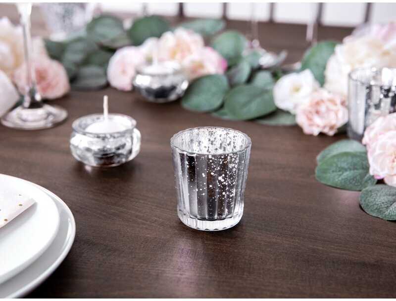 PartyDeco Žvakidė Sidabrinė 6cm 4vnt