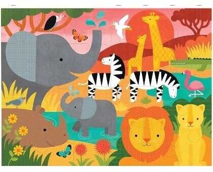 Petit Collage didelė dėlionė Safaris, 24 dalys