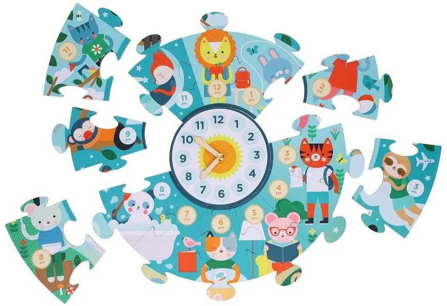 Petit Collage Didelė lavinamoji dėlionė Laikrodukas 25 dalys