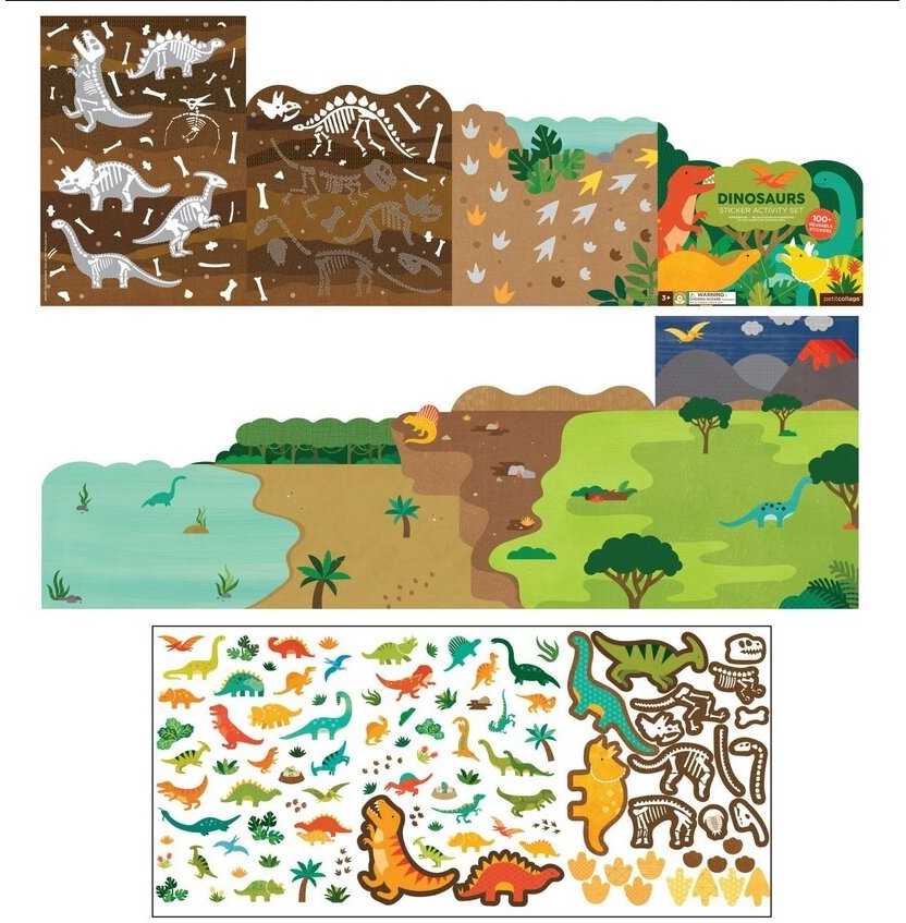 Lipdukų žaidimas Dinozauai