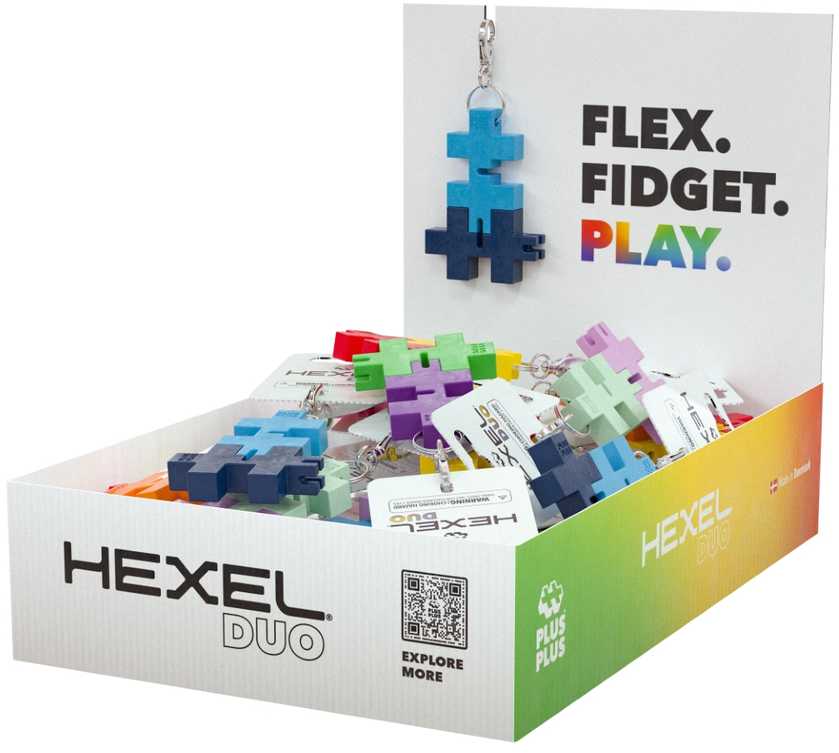 Plus Plus HEXEL DUO raktų pakabukas, geltona/raudona