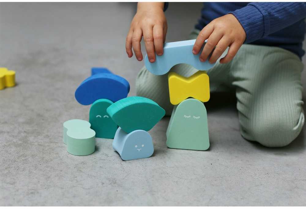 Quut Toys Quut Blokki - Balansuojančios kaladėlės - Mėtų mėlyna ( 172796 )