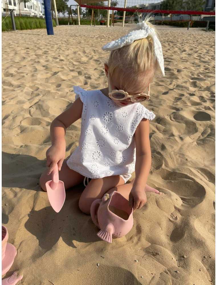 Scrunch Silikoninis semtuvas Žuvis, pelenų rožinė