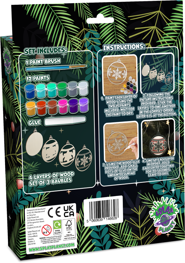 Splat Planet 3D medinis paveikslas, Kalėdiniai žaisliukai