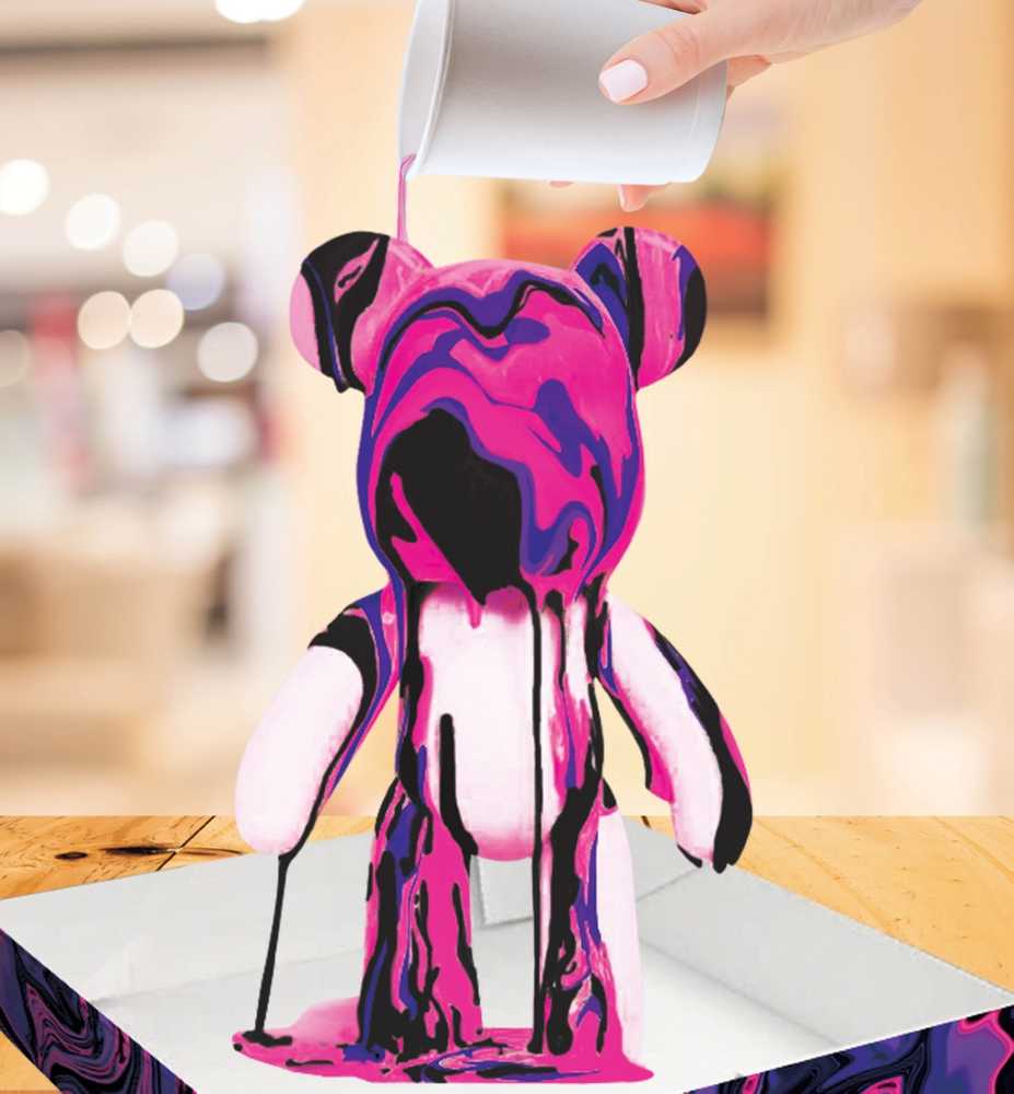 Splat Planet kūrybinis rinkinys Marble Bear, rožinis