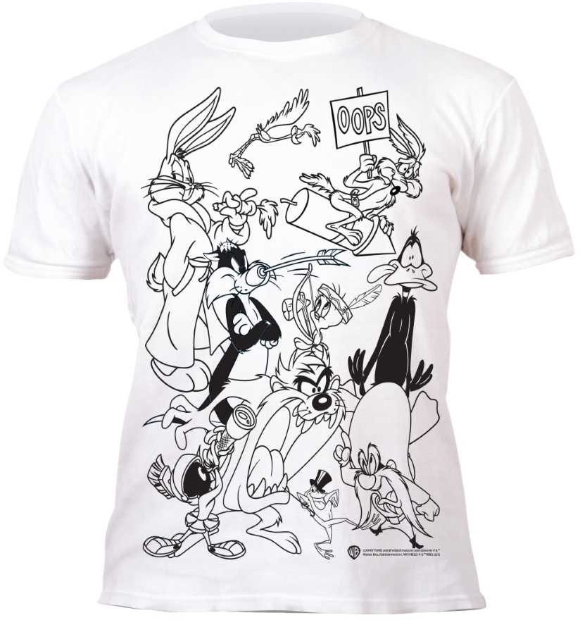 Splat Planet marškinėliai su flomasteriais, Looney Tunes, Dydis: 7 - 8 metai