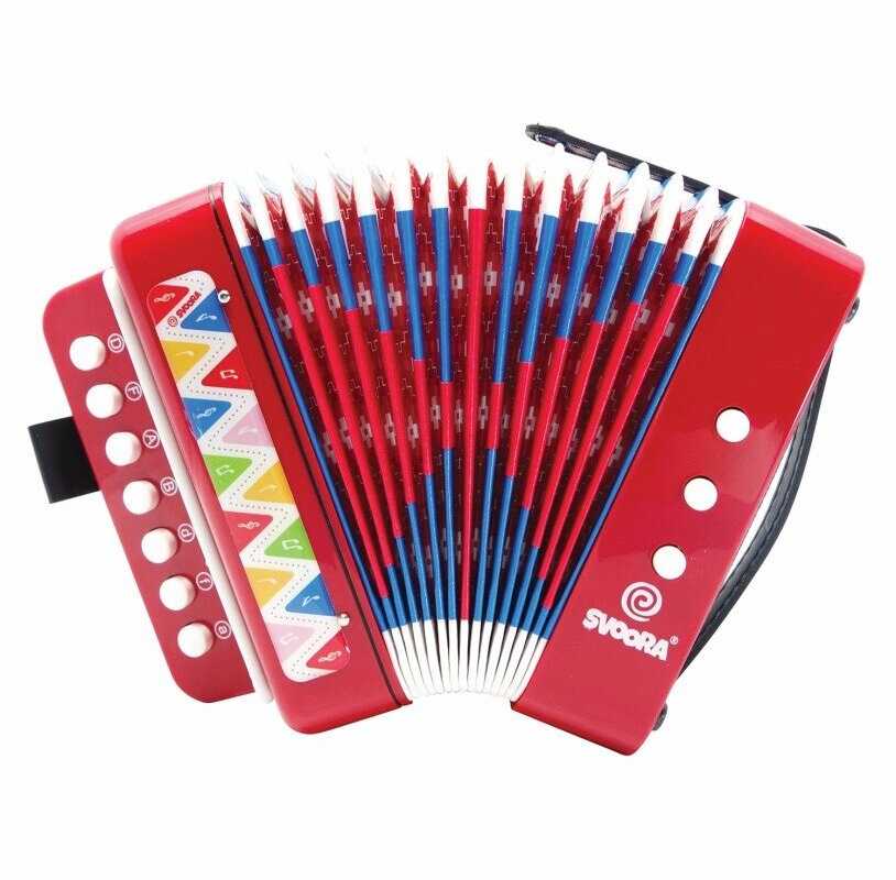 Svoora Muzikinis instrumentas - Akordeonas - Raudonas - 7 klavišai (14 natų) ( SV10299 )