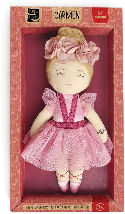 Svoora medžiaginė lėlė balerina, 20 cm