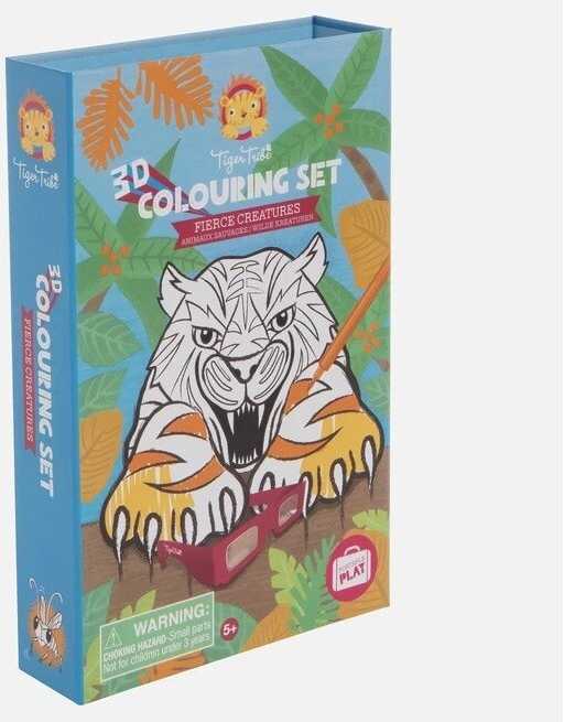 3D spalvinimo rinkinys su flomasteriais "Laukiniai gyvūnai"