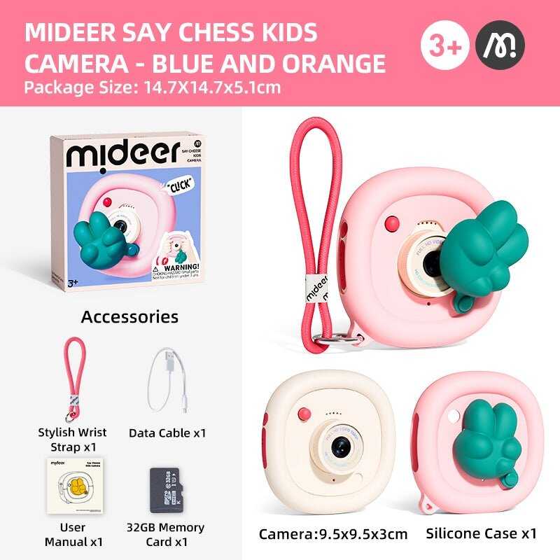 Vaikiškas fotoaparatas Mideer „Say Cheese“ rausvas