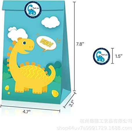 Ecost Prekė po grąžinimo 12 vienetų dinozaurų popieriniai maišeliai, dinozaurų popieriniai vakarėli (Atnaujinta)