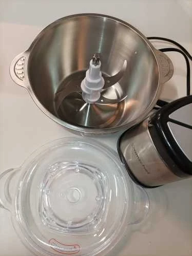 Ecost prekė po grąžinimo AMZCHEF Hachoir ?‰lectrique avec Moteur Puissant et Bol en Acier INOX 2L, 2 (Atnaujinta)