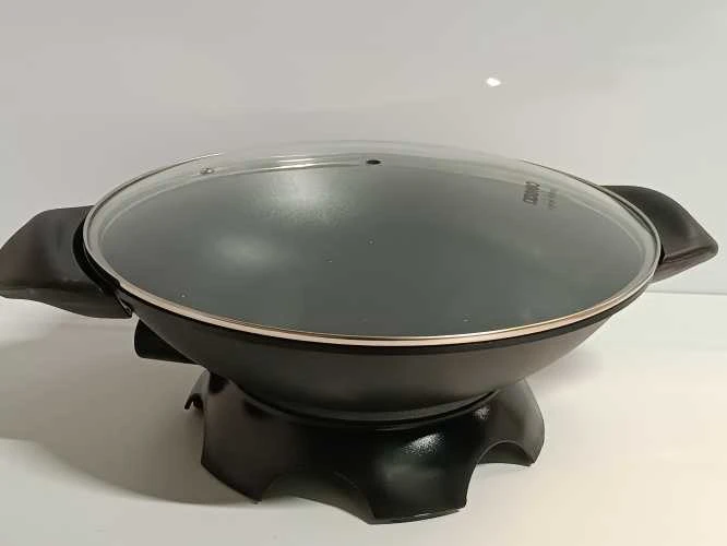 Ecost prekė po grąžinimo, Domo Do-8708W didelis juodas aliuminio elektrinis Wok 5 l (Atnaujinta)