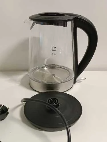 Ecost prekė po grąžinimo EMERIO WK-123131 Cordless Virdulys, BPA-Free, Stainless Steel, Juodas, 2200 W (Atnaujinta)