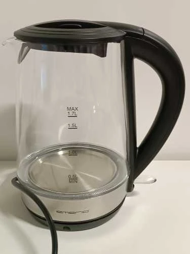 Ecost prekė po grąžinimo EMERIO WK-123131 Cordless Virdulys, BPA-Free, Stainless Steel, Juodas, 2200 W (Atnaujinta)