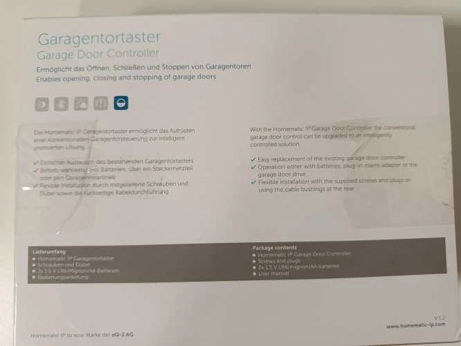 Ecost prekė po grąžinimo, Homematic Ip Smart Home 150586A0 Garažo vartų valdymas (Atnaujinta)