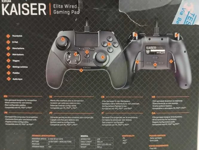 Ecost prekė po grąžinimo Krom Kaiser NXKROMKSR WIRED GAMEPAD, sukurtas konkurencijai (Atnaujinta)
