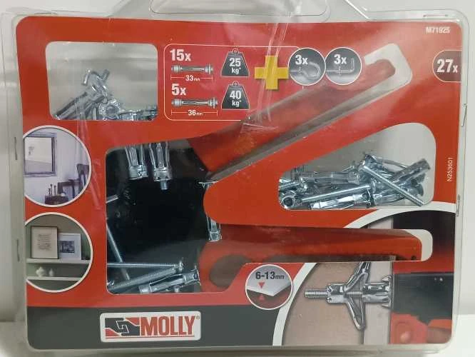 Ecost prekė po grąžinimo Molly M71925xj M71925 rinkinys iš 20 sienų kištukų 10 x 4 x 33 mm kaiščiais (Atnaujinta)