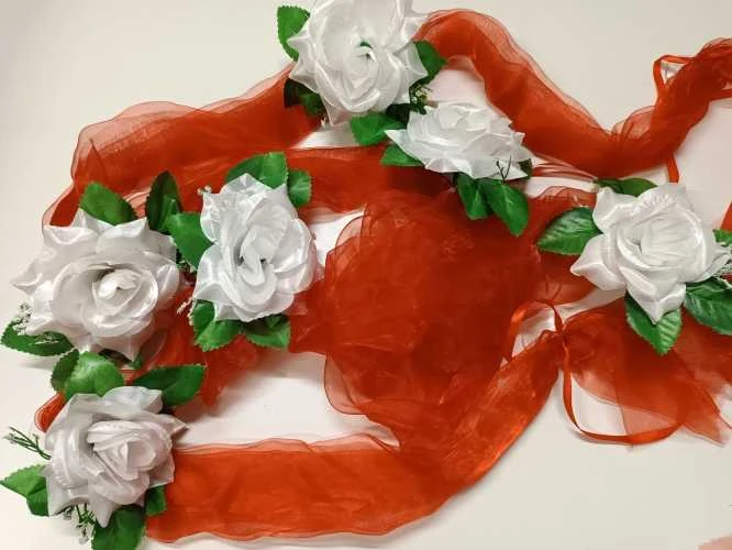 Ecost prekė po grąžinimo, Organza M + Hearts ® papuošalai automobiliams (grynai balta / raudona / ra (Atnaujinta)