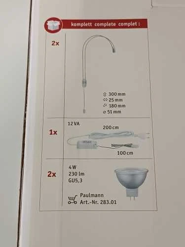 Sieninis šviestuvas Ecost prekė po grąžinimo Paulmann Galeria Assistent II 99908 LED MIRROR LIGHT VOMIGOS LAMP CHROME VI (Atnaujinta)