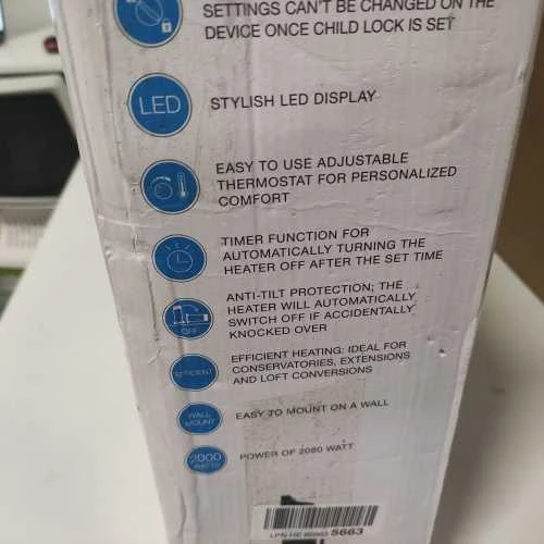 Ecost prekė po grąžinimo, Princess 342000 Išmanusis stiklo skydo šildytuvas (Atnaujinta)