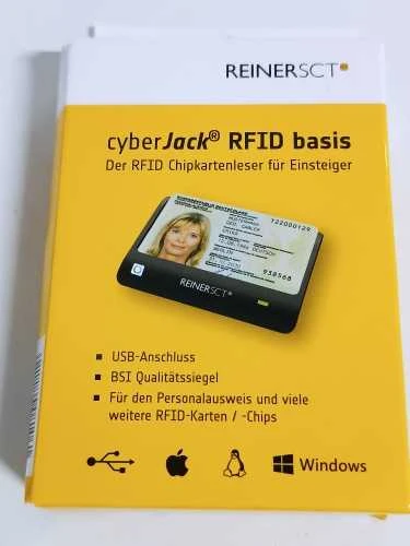 Ecost prekė po grąžinimo Reiner SCT cyberJack RFID Basis nPA Smart Card Reader eID BSI-Certified wit (Atnaujinta)