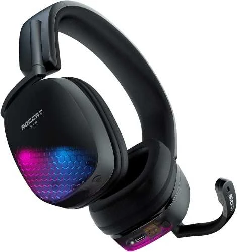 Ecost prekė po grąžinimo Roccat Syn Max Air - Belaidis RGB žaidimų ausines su 3D garsu ir dokavimo s (Atnaujinta)