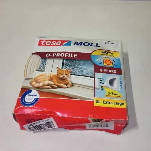 Ecost prekė po grąžinimo TESA H0538900 05389000 MOLL D DROVELIJOS DURŲ IR LANGŲ, BALTOJŲ, 25 m x 9 m (Atnaujinta)