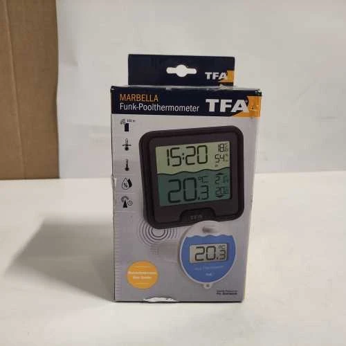 Ecost prekė po grąžinimo TFA Dostmann Marbella Funk-Poolthermometer, 30.3066.01, schwimmend, digital (Atnaujinta)