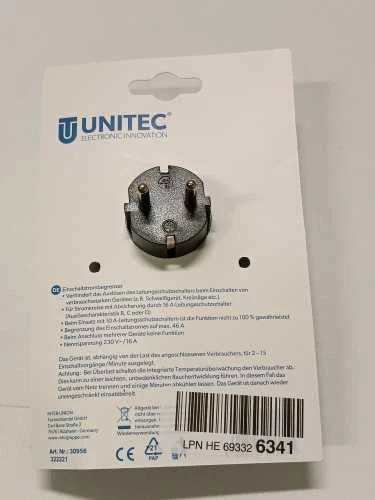 Ecost prekė po grąžinimo Unitec paleidimo ribotuvas ir srovės ribotuvas (250 V ~ / 16A) (Atnaujinta)