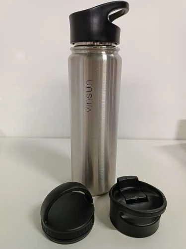 Gertuvė Ecost prekė po grąžinimo Vinsun Stainless Steel Drinking Bottle 750 ml - 3 Lids - Leak-Proof, Suitab (Atnaujinta)