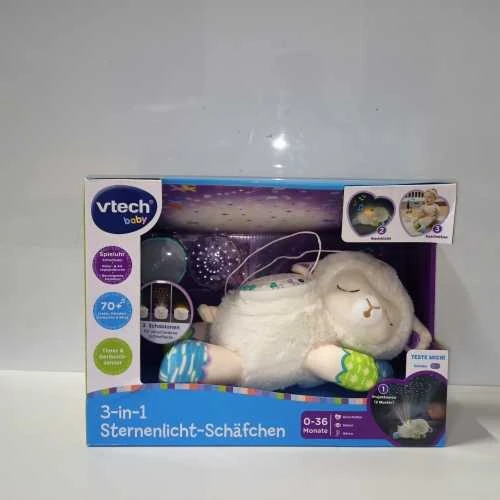 Ecost prekė po grąžinimo VTech Baby 3-in-1 Sternenlicht-Schaaf – žaisminga žvaigždžių šviesa – žaisl (Atnaujinta)