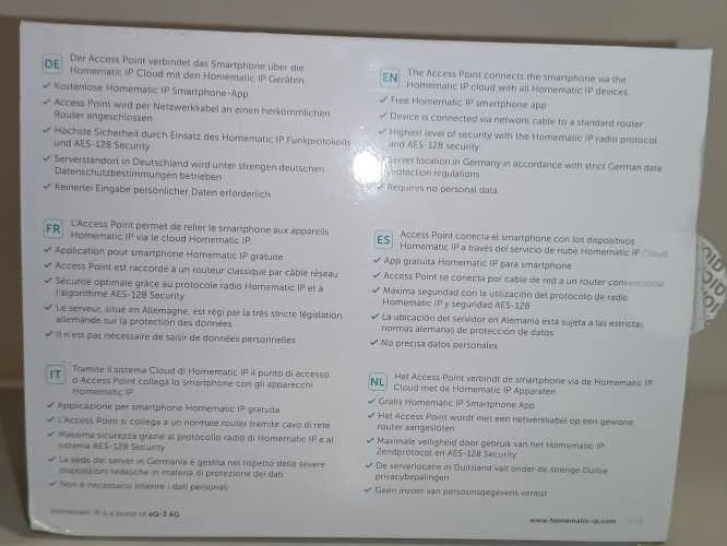 Homematic Ecost prekė po grąžinimo Homematinė IP prieigos taškas Smart Home Gateway su nemokama programa ir ba (Atnaujinta)