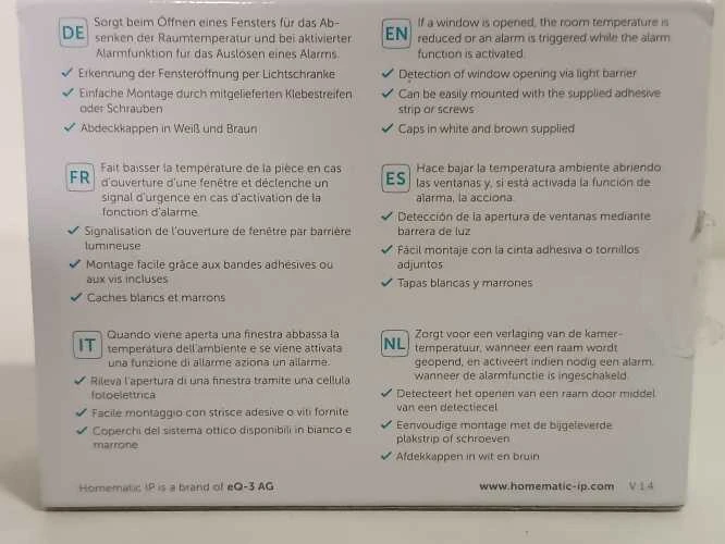 Homematic Ecost prekė po grąžinimo Homematinis IP intelektualusis namų langas ir kontaktas su durimis (Atnaujinta)